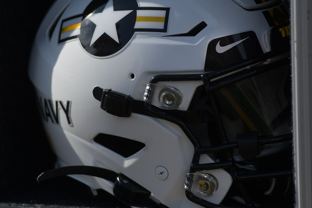 A detail of Missouri's helmets